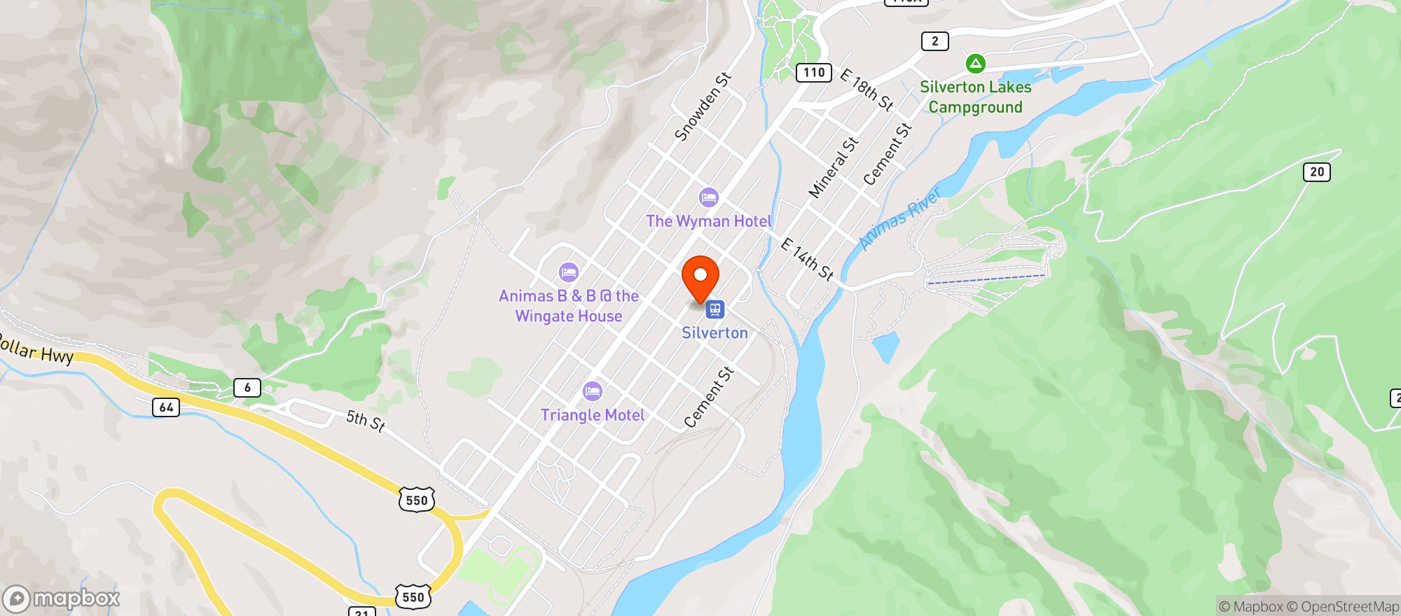 Map showing Shady Lady