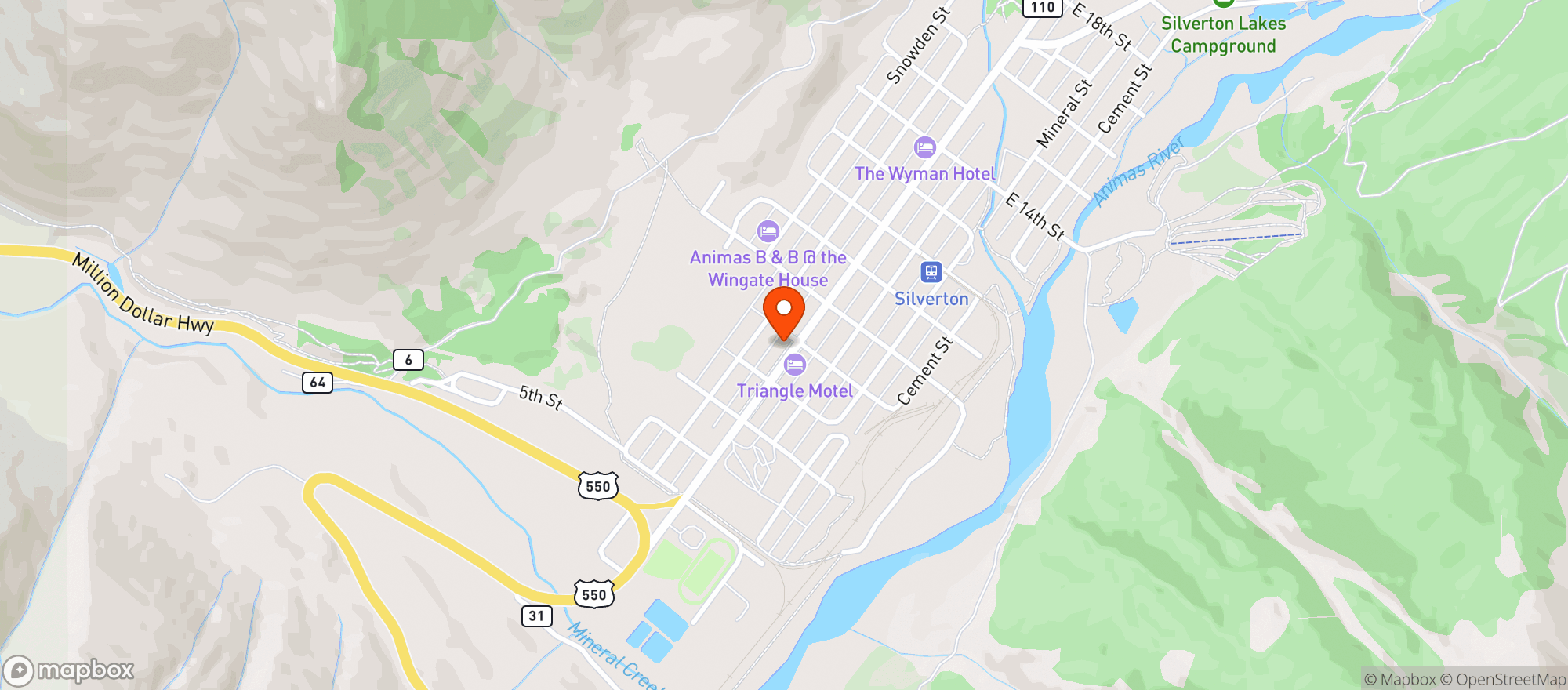 Map showing Silverton Liquors