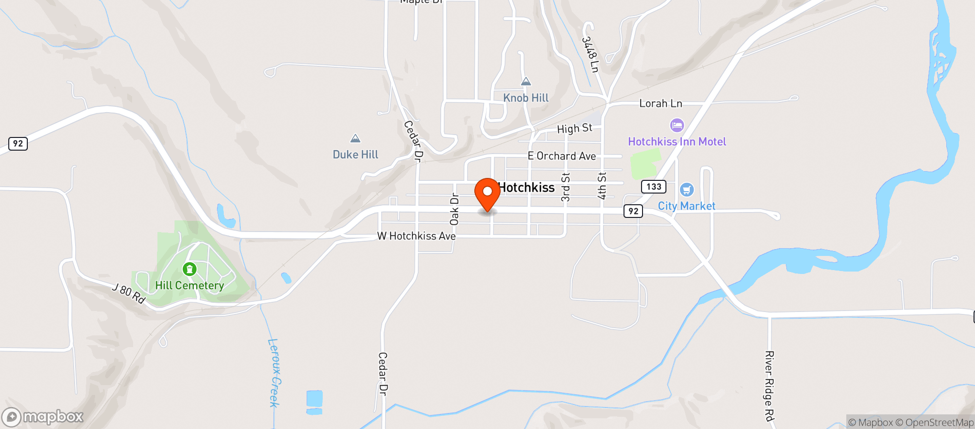 Map showing Bud Barn