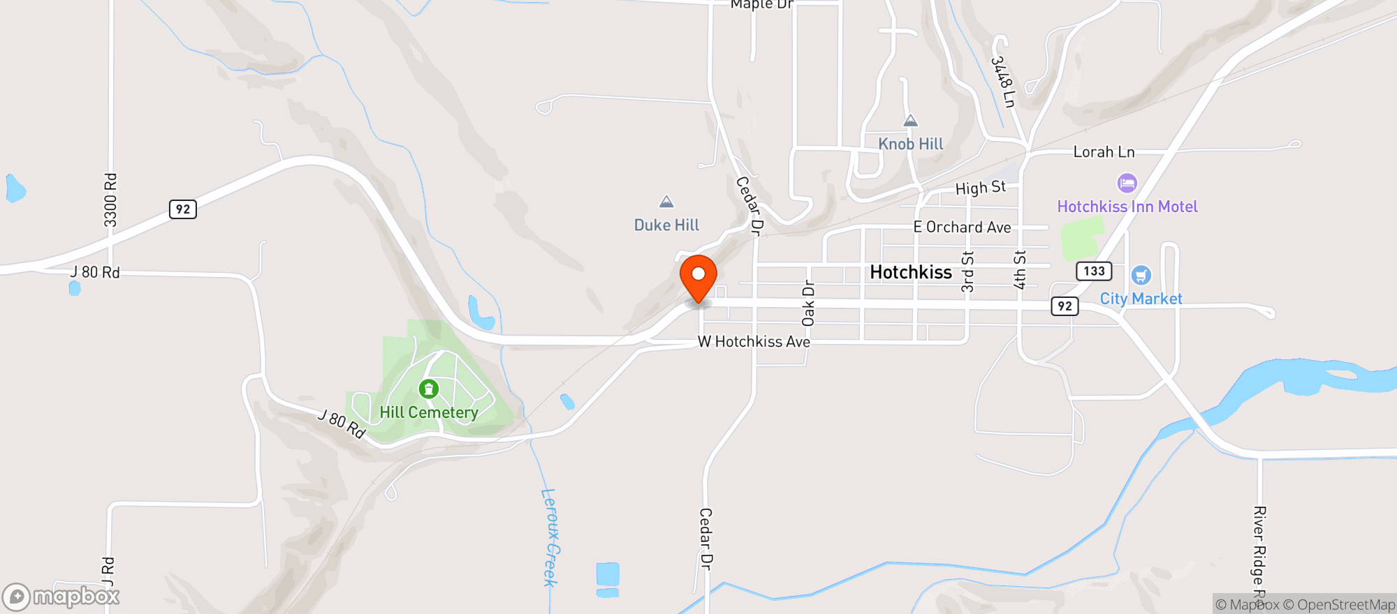 Map showing Valley High Hotchkiss