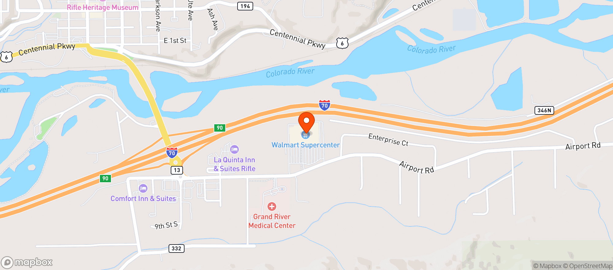 Map showing Walmart 5232