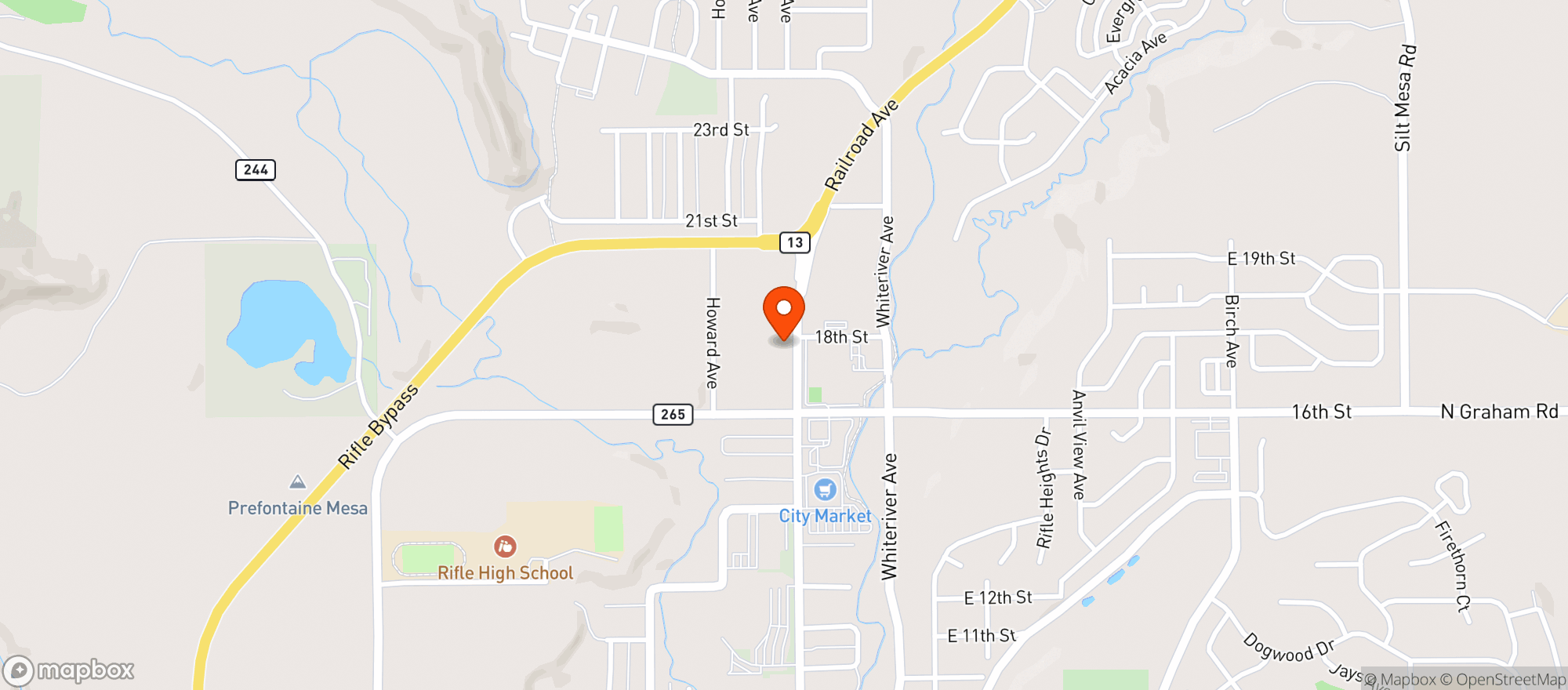 Map showing Rocky Mountain Liquors