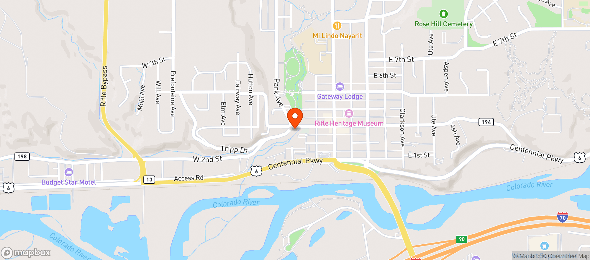 Map showing Jons Liquor