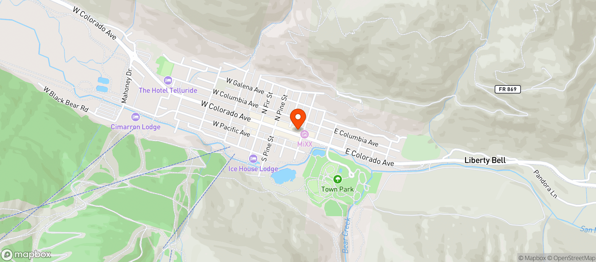Map showing Tellurado Studio