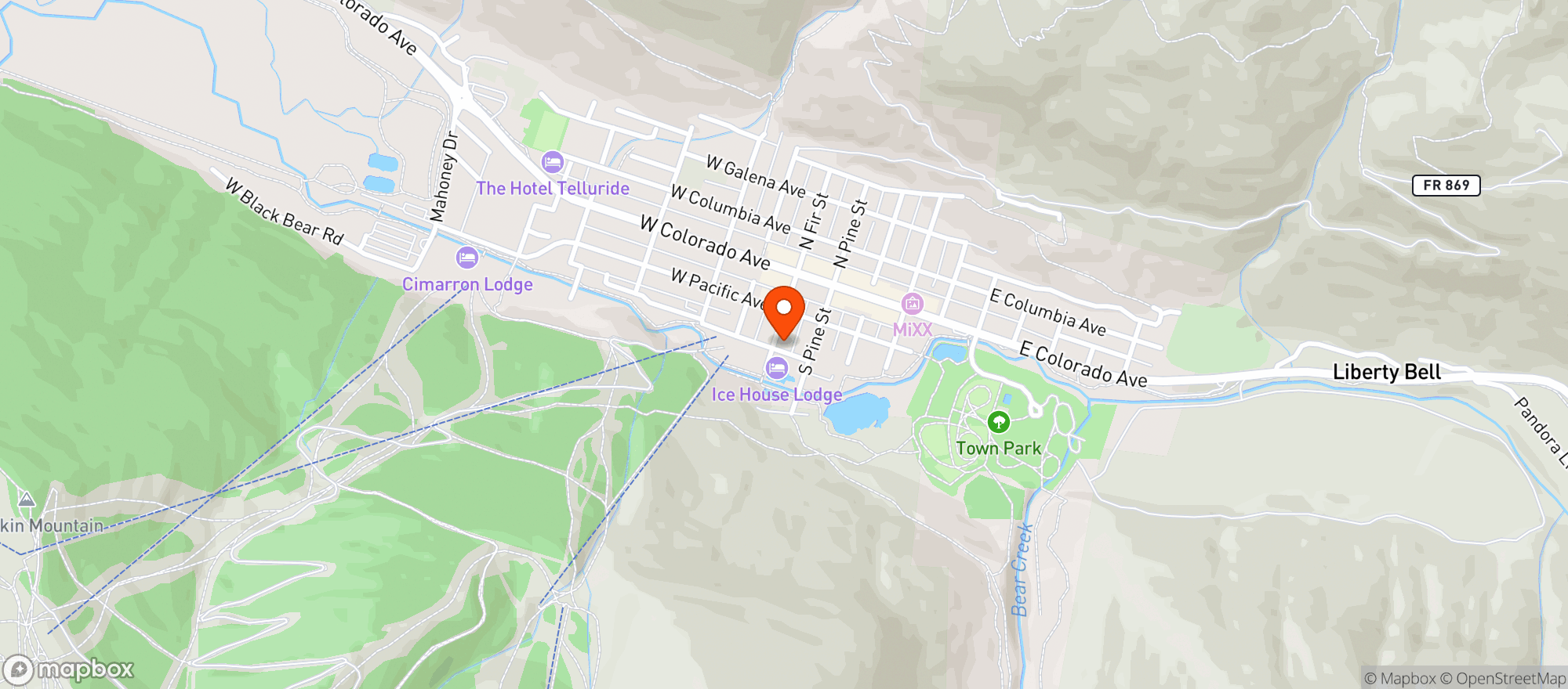 Map showing Telluride Bottleworks