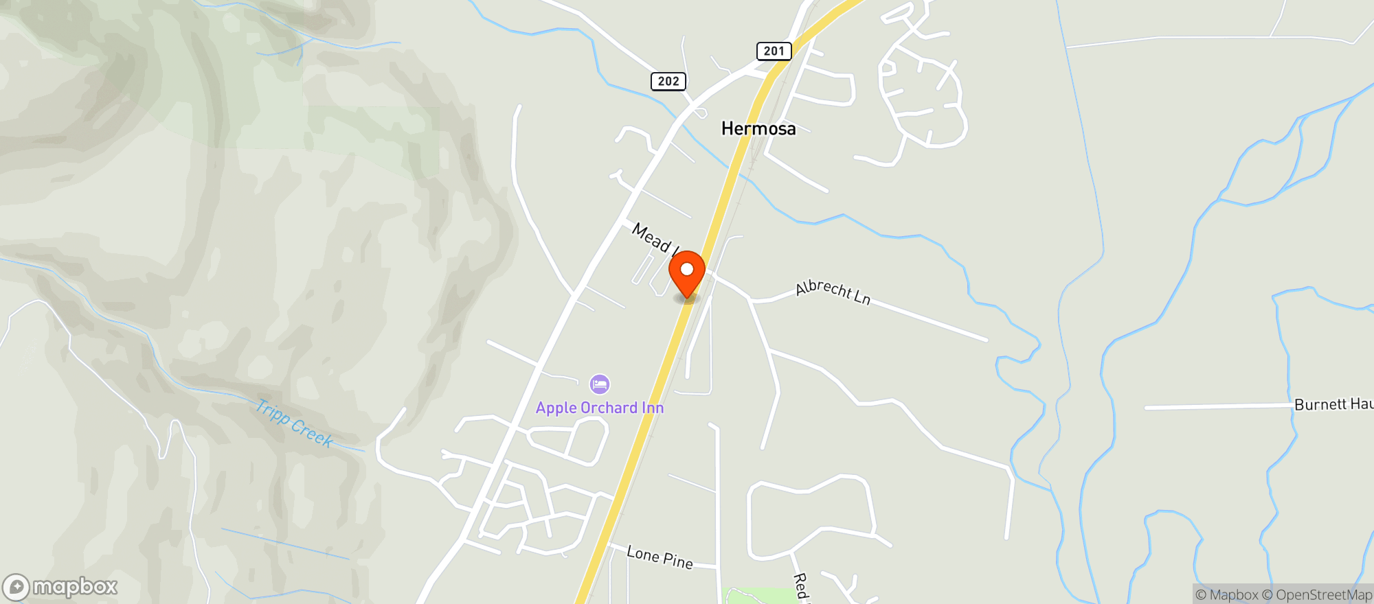 Map showing Hermosa Liquors