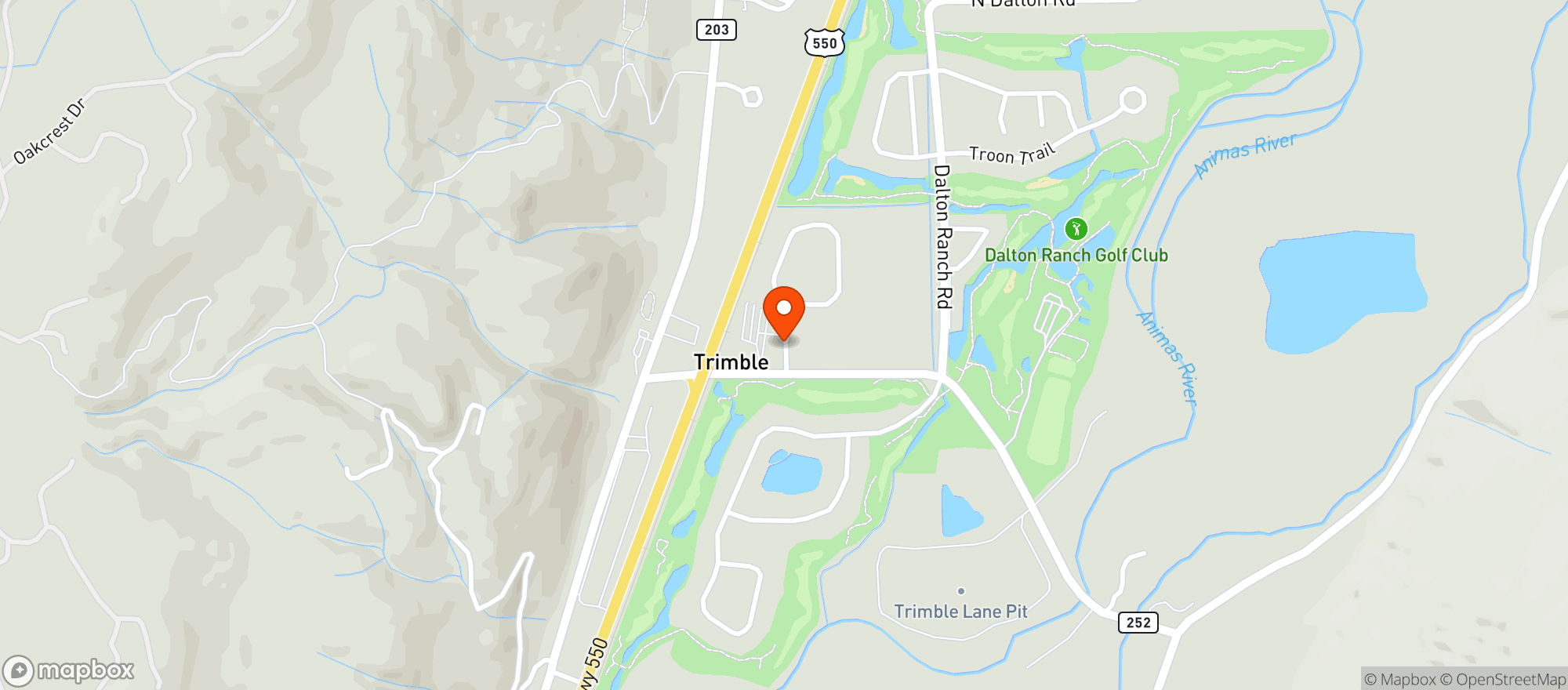 Map showing Animas Wine & Spirits