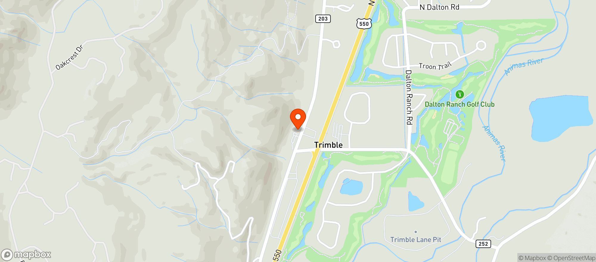 Map showing Durango Hot Springs Resort