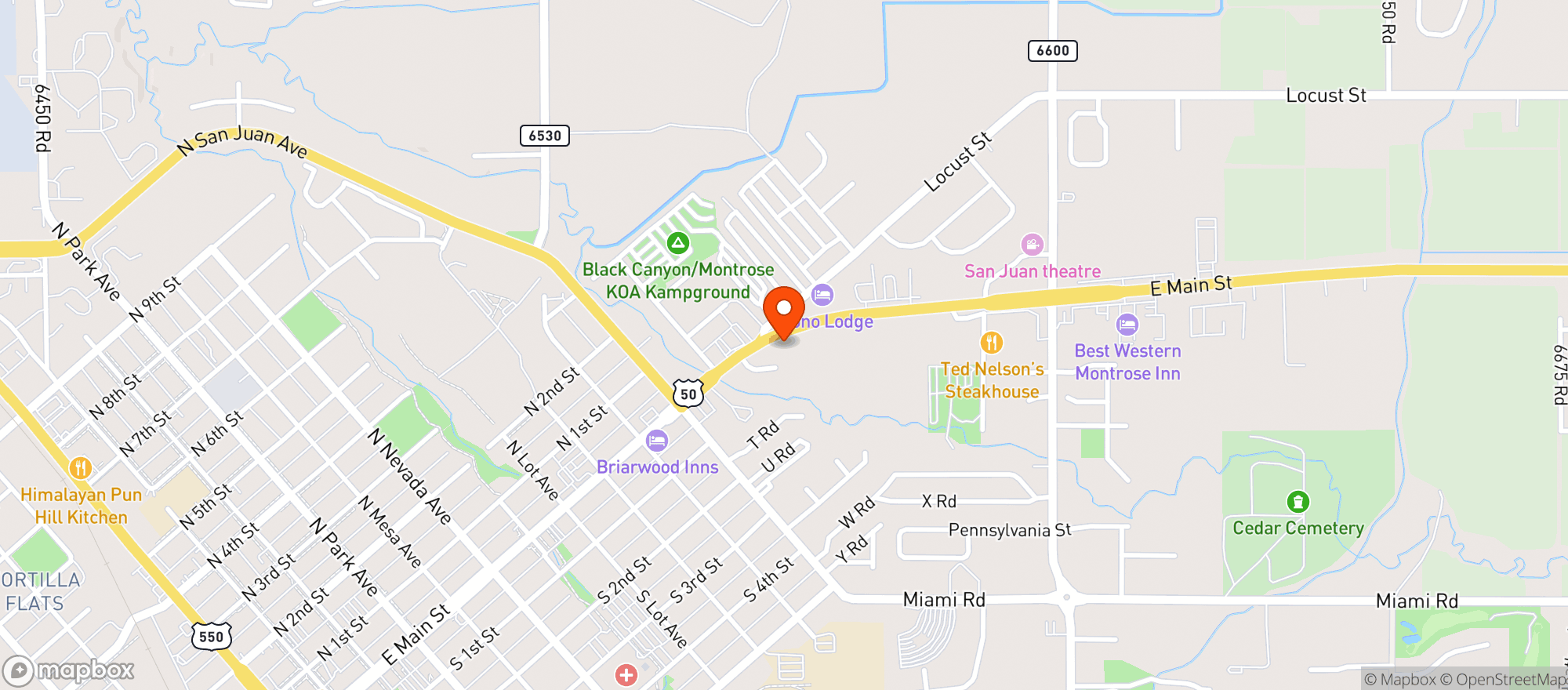 Map showing House of Spirits Montrose
