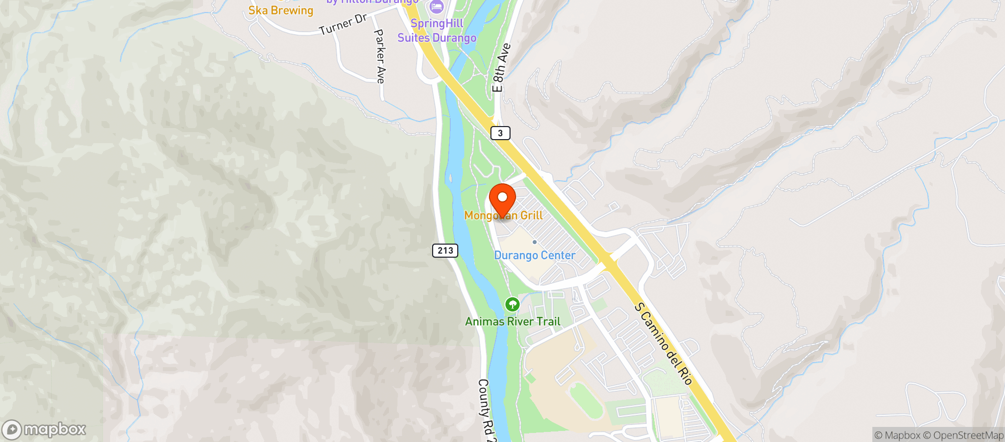 Map showing Durango Liquors