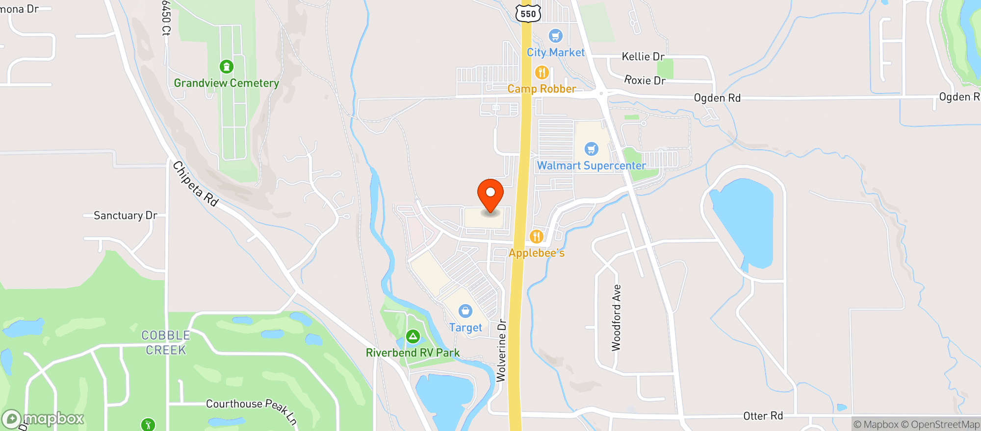 Map showing Natural Grocers by Vitamin Cottage - Natural Grocers by VC_Montrose (MR) - 00530036