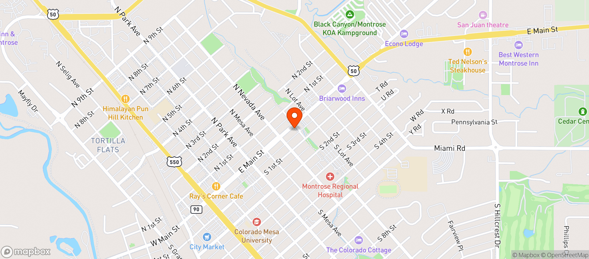 Map showing HORSEFLY BREWING COMPANY