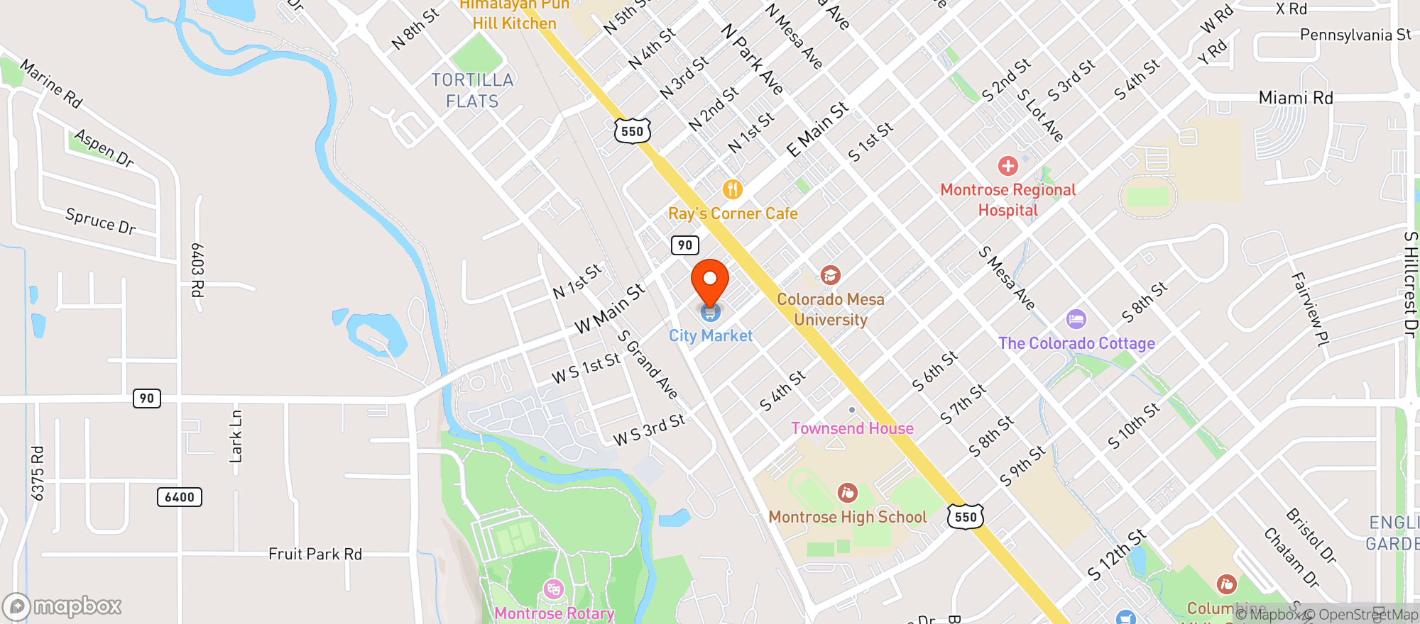 Map showing Kroger City Market