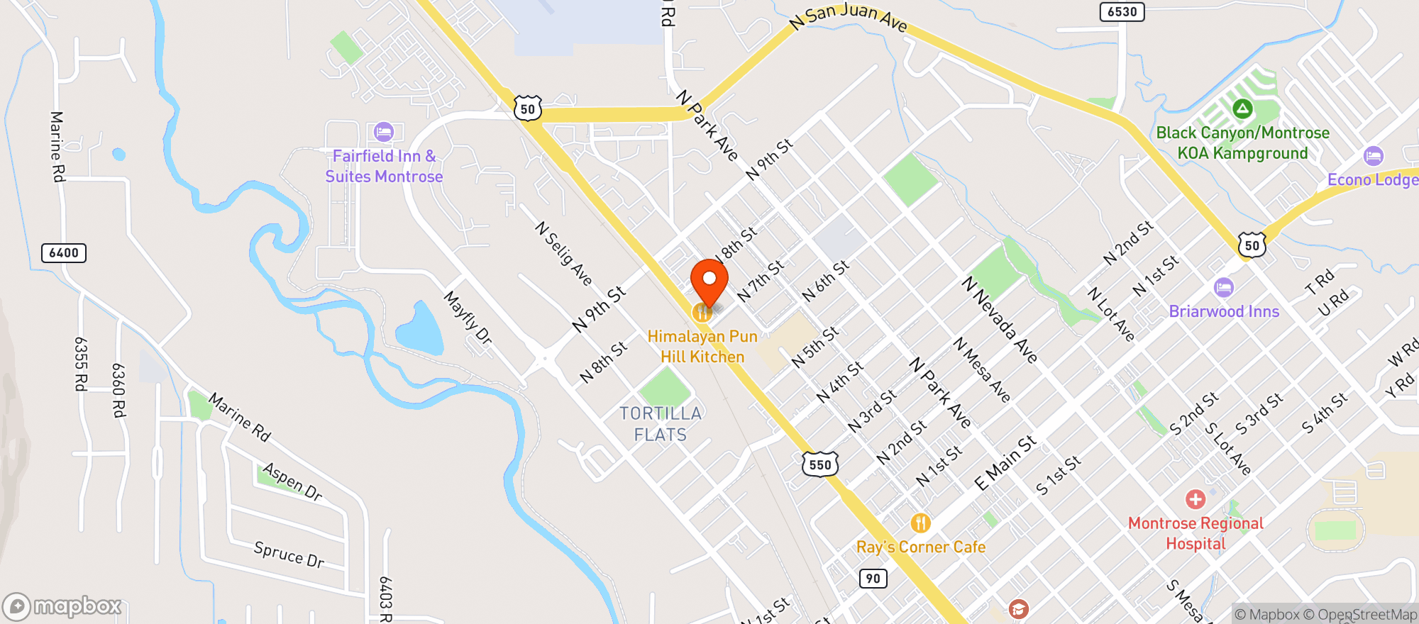 Map showing Drive In Liquor - Montrose