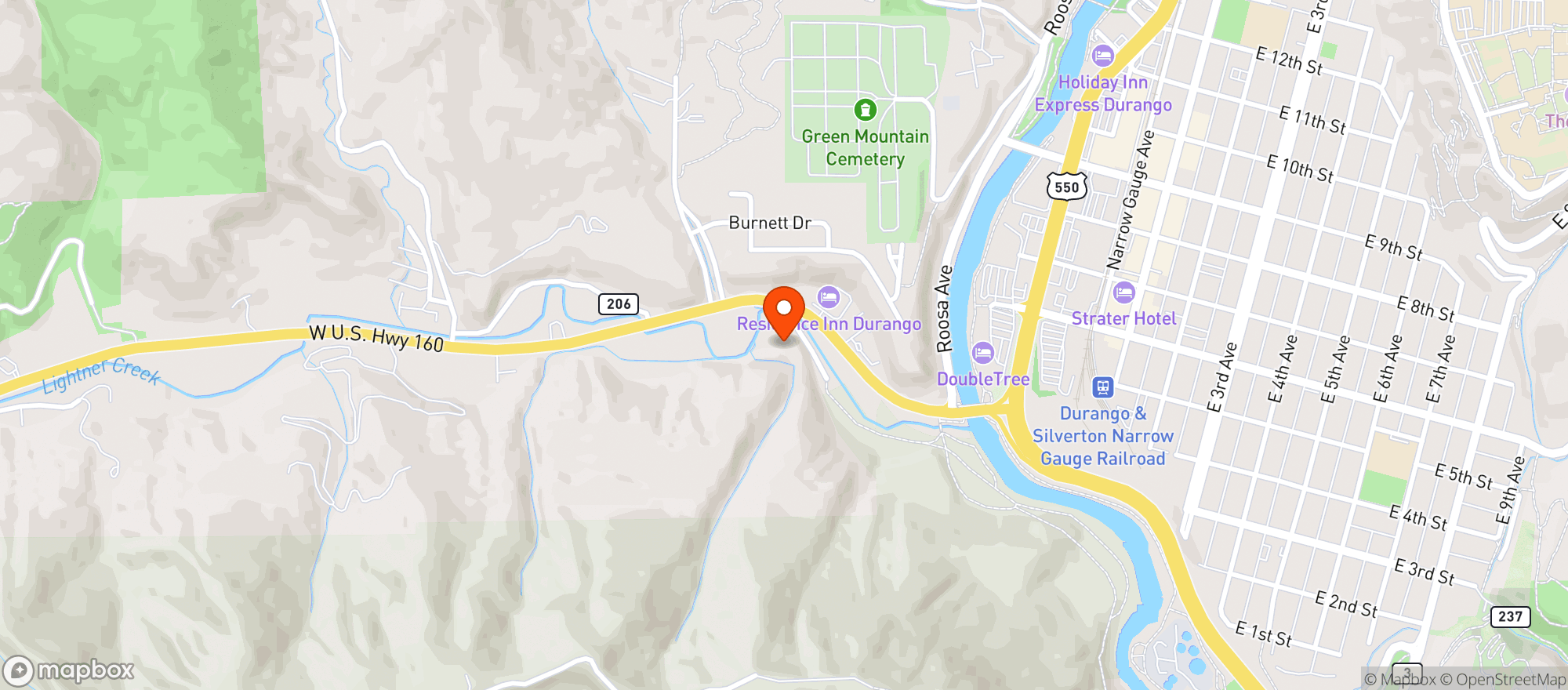 Map showing Holiday Inn & Suites - Durango