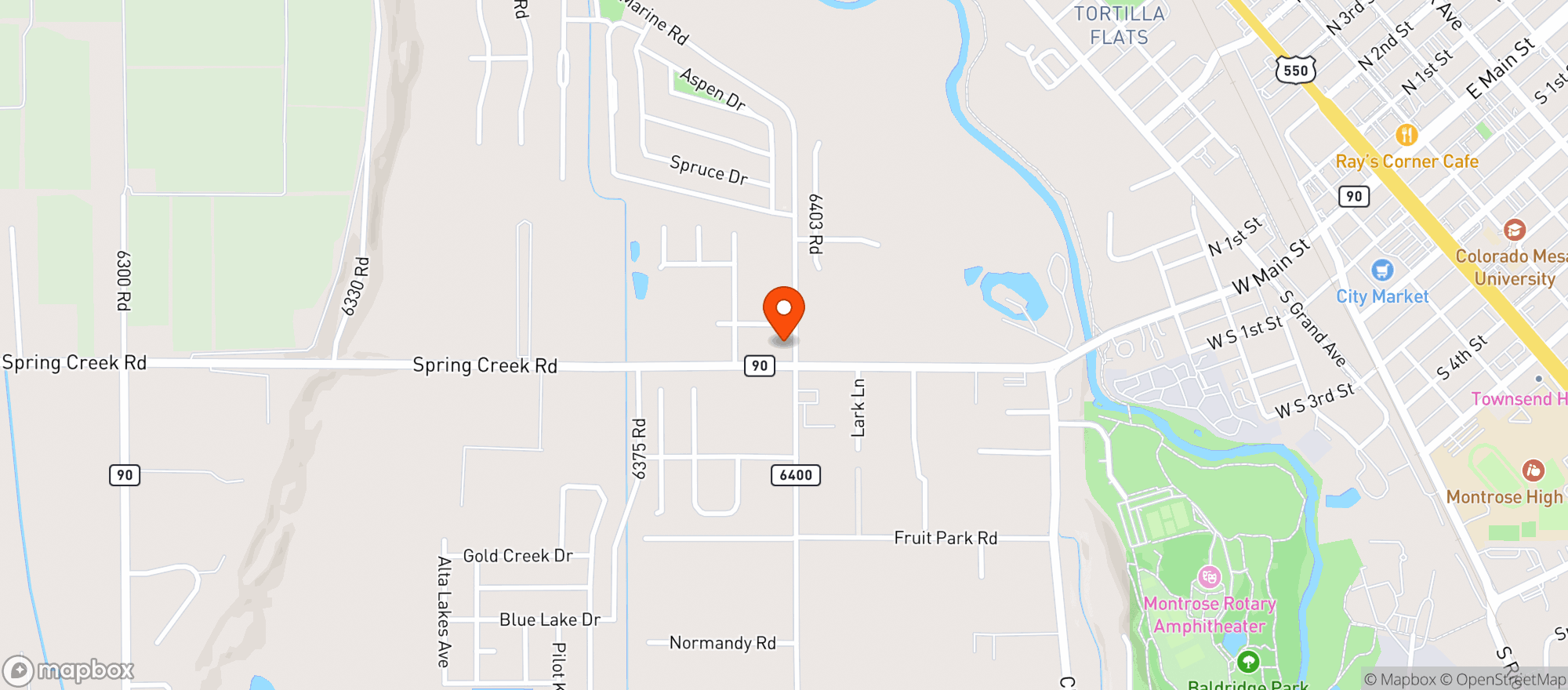 Map showing Pour House - Montrose