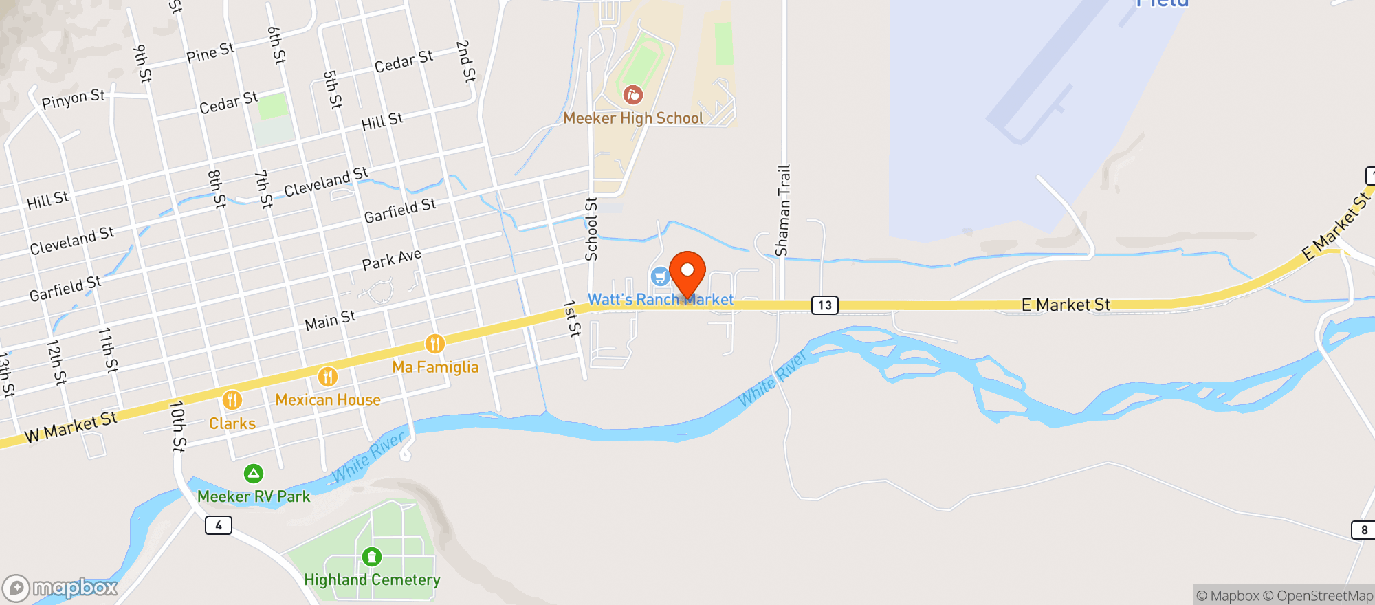 Map showing Blanco Cellars and The little Cheese Shop and GlouGlou