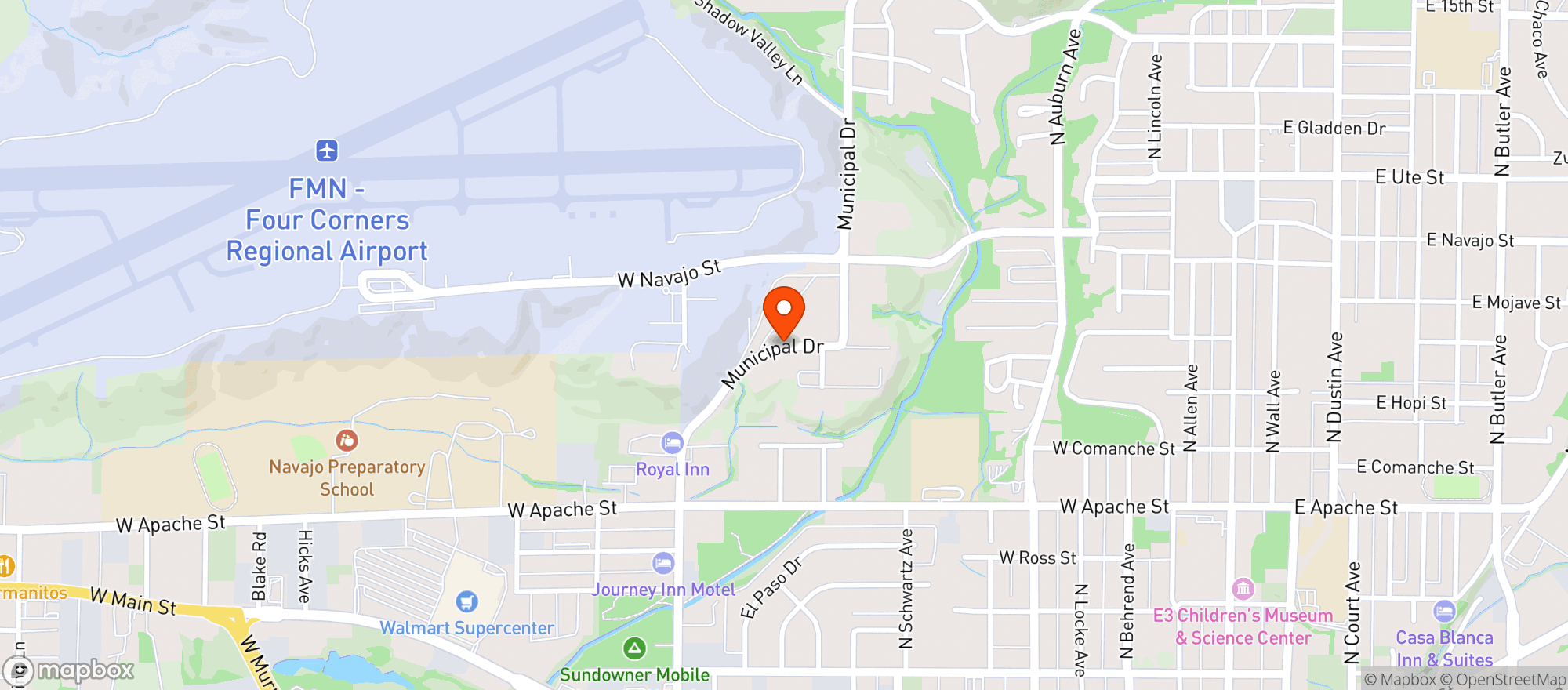 Map showing Elks Lodge