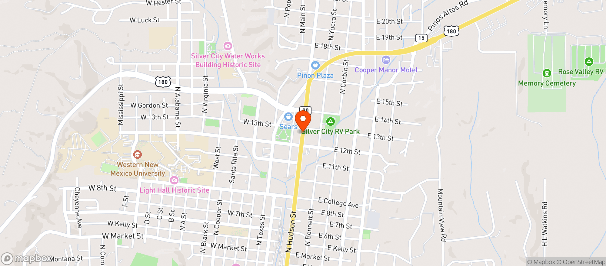 Map showing Silver City Food Basket