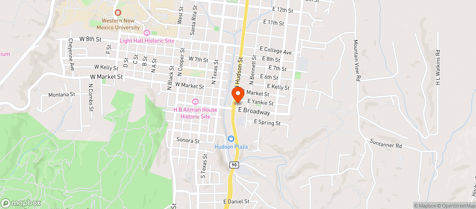 Map showing Snappy Mart #4