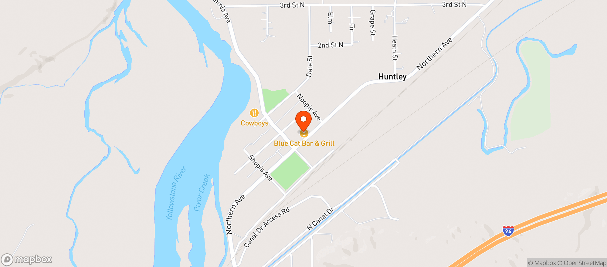 Map showing Blue Cat Bar Grill Casino