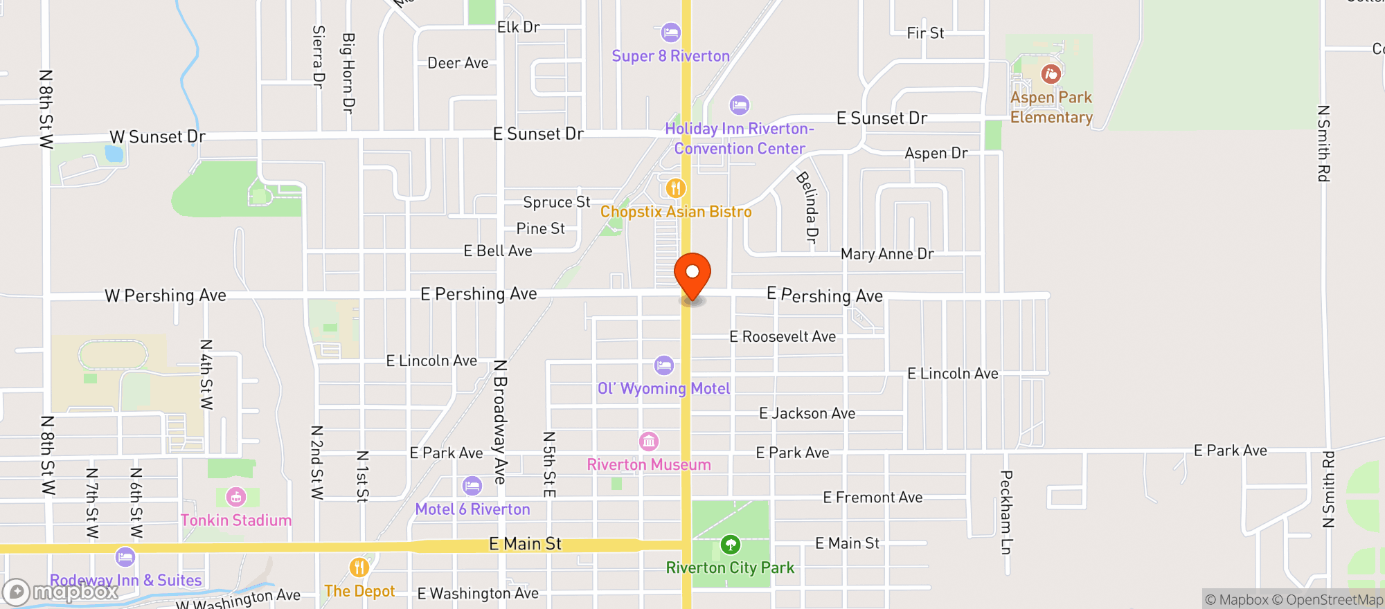 Map showing Woodwards Liquor
