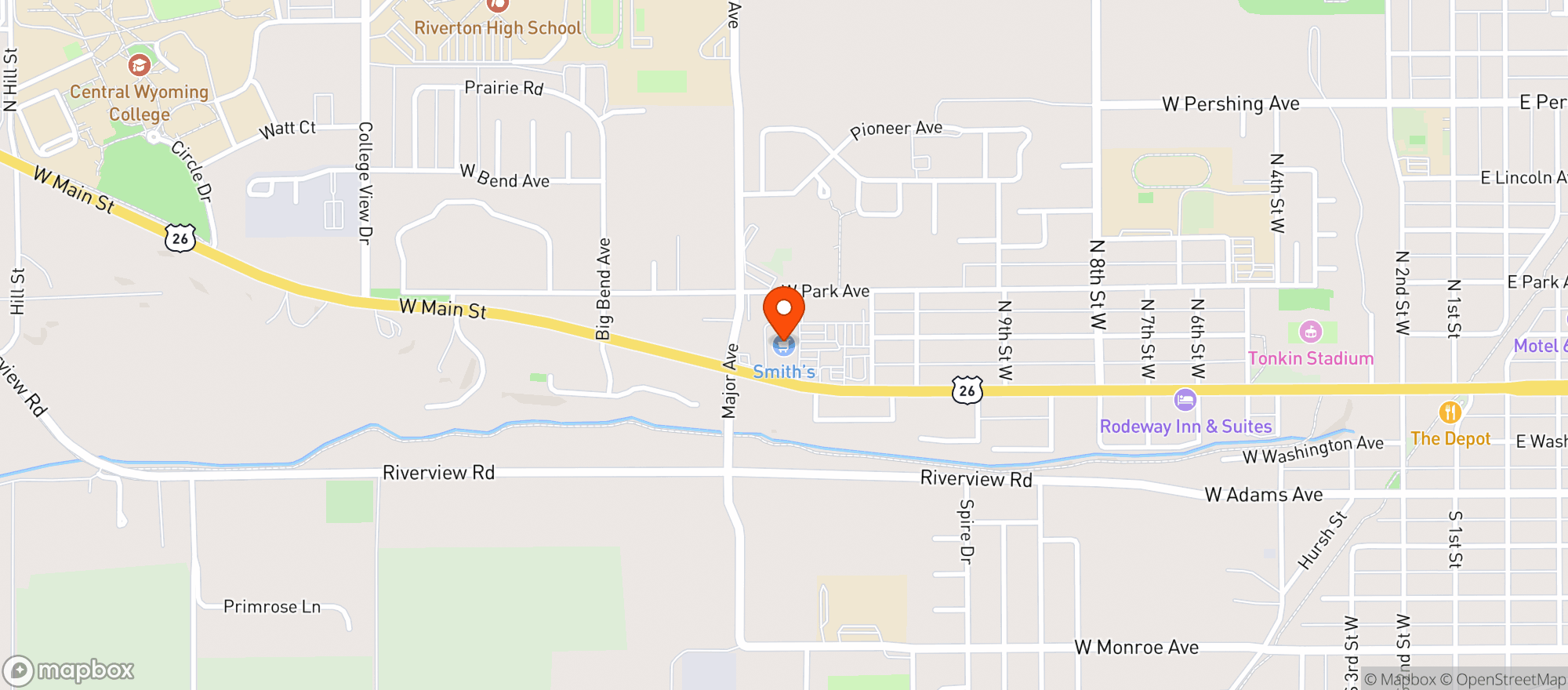 Map showing Smiths Food & Drug (706) - 00183 - Riverton