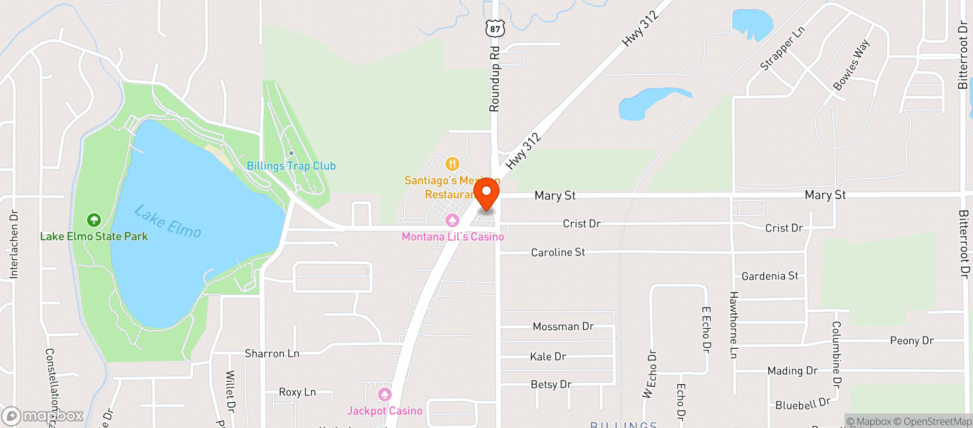 Map showing Caseys Corner