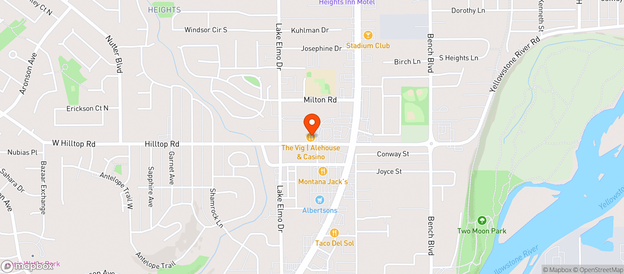 Map showing The Vig Alehouse & Casino