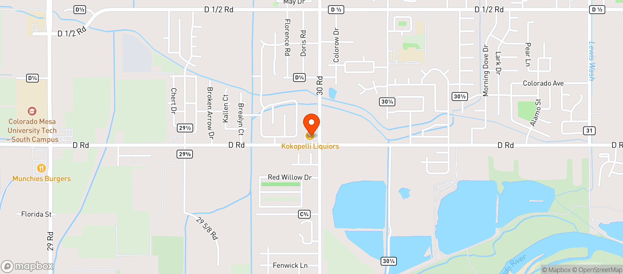 Map showing Kokopelli Liquors