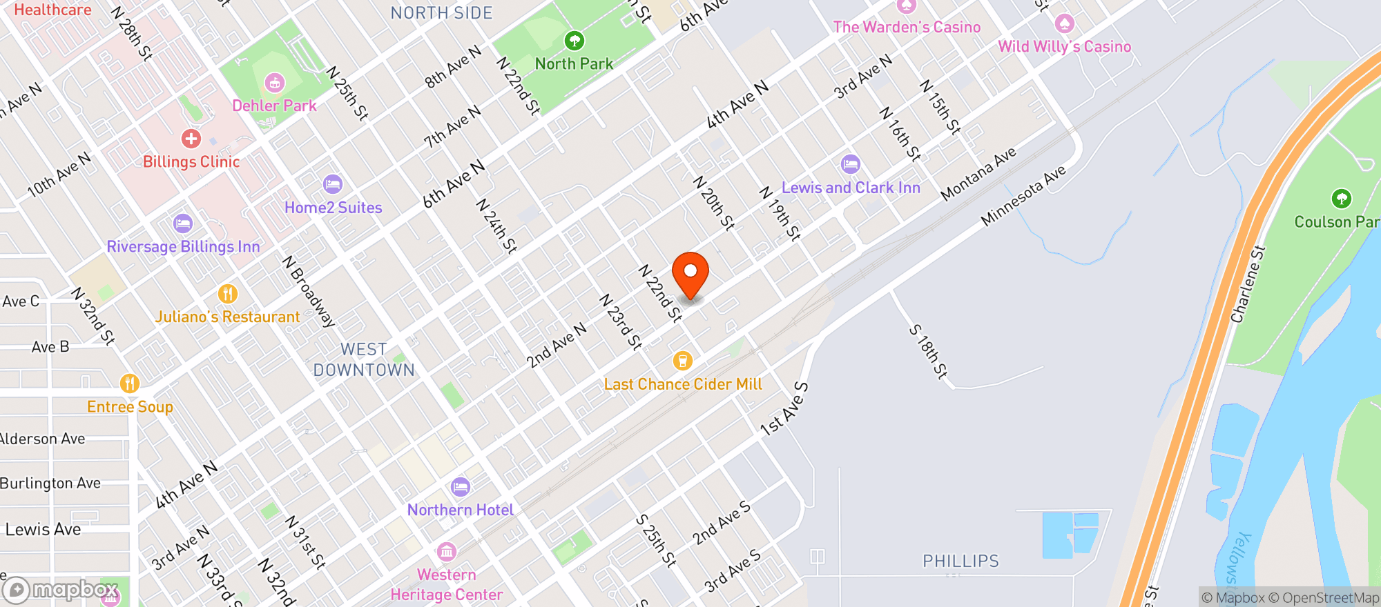 Map showing Thirsty Street Brewing Co