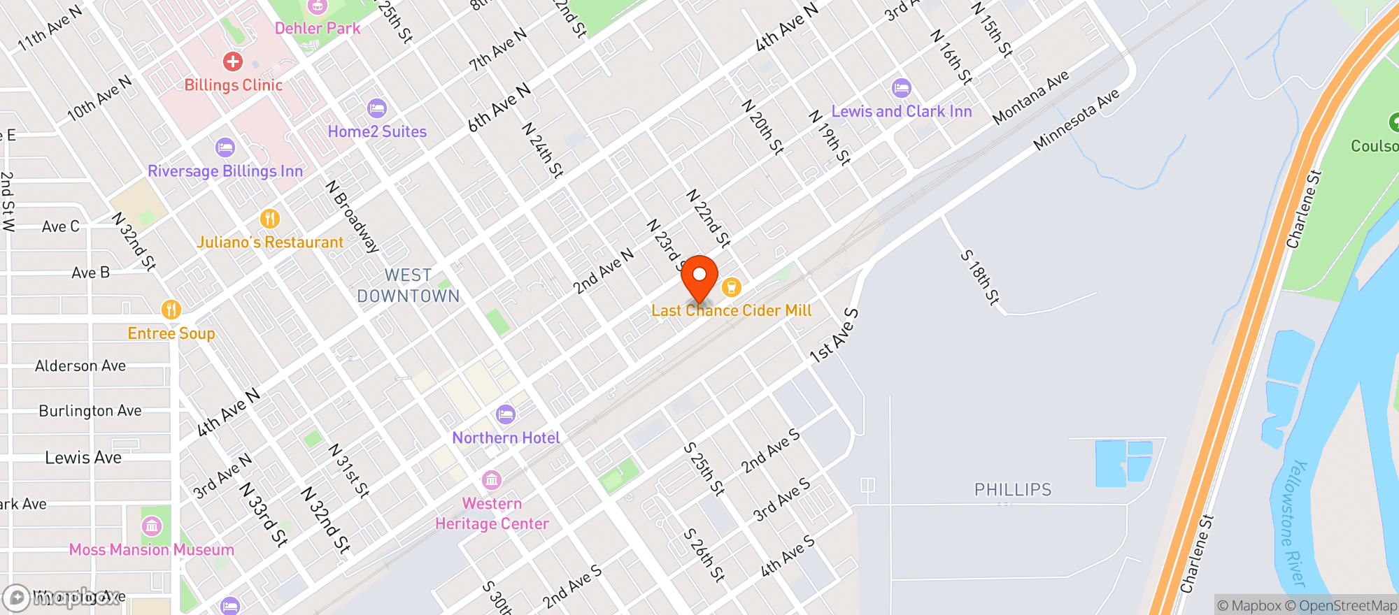 Map showing Ciao Mambo