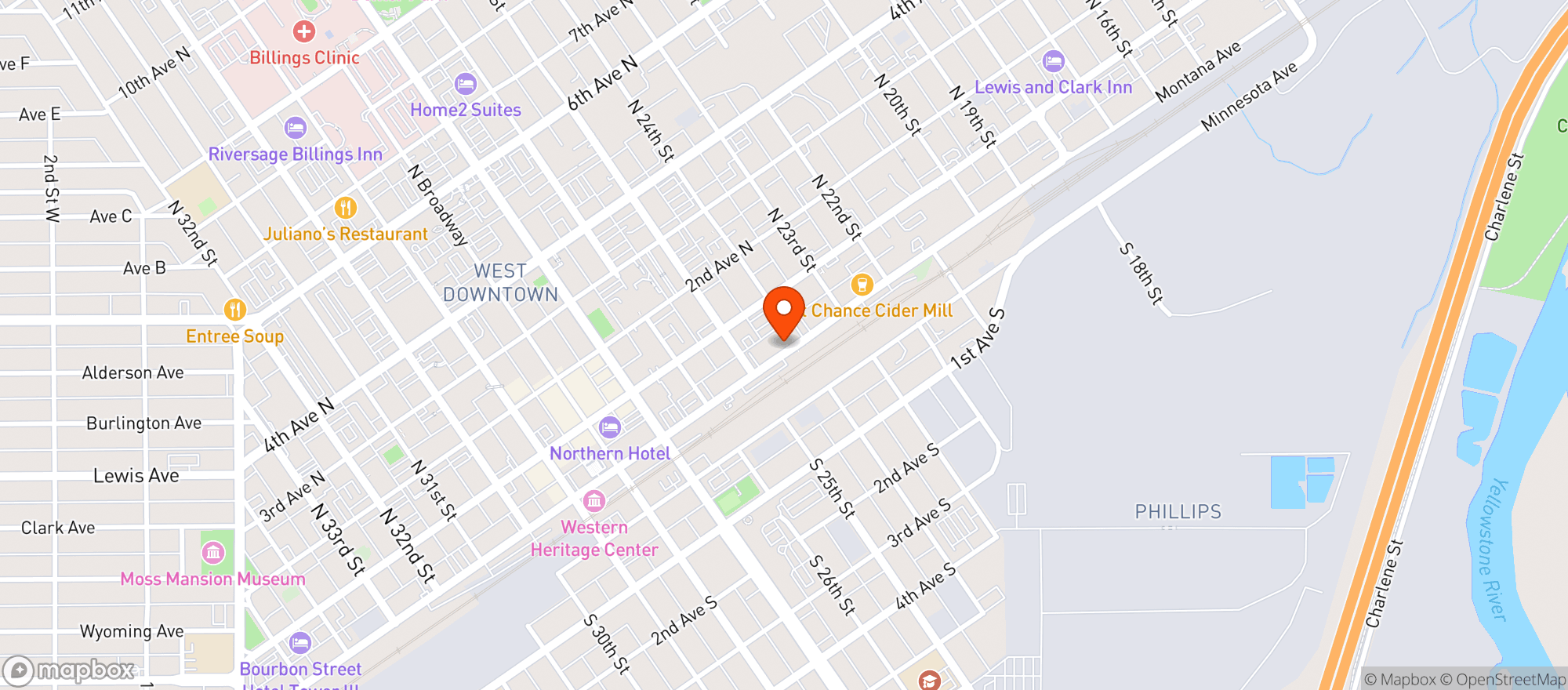 Map showing Rainbow Bar