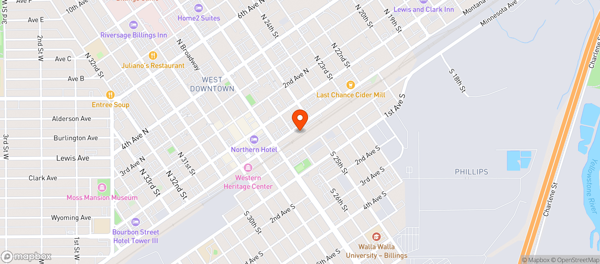 Map showing Carters Brewery