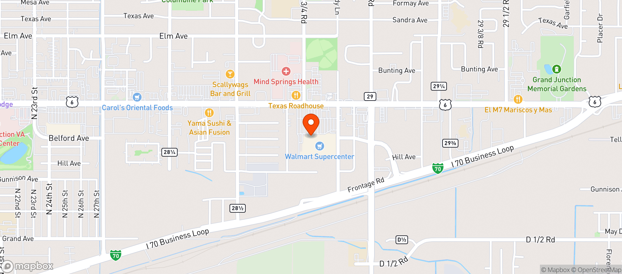 Map showing Walmart 1280
