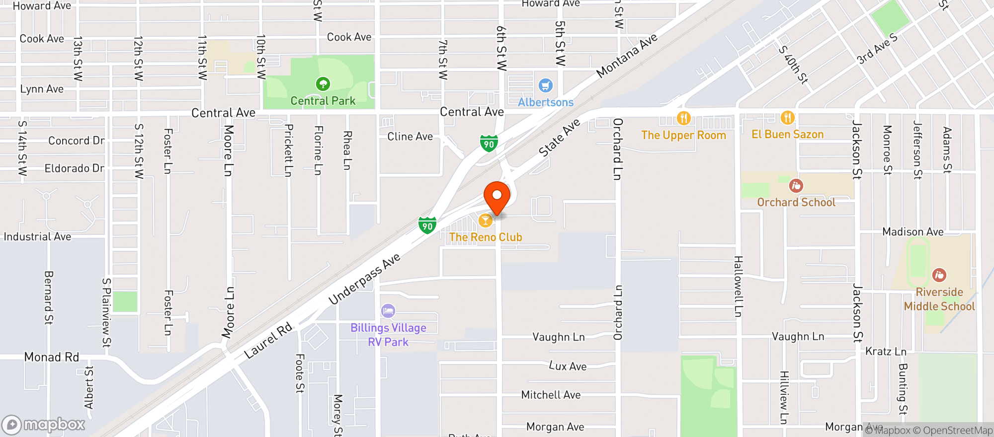 Map showing Reno Club