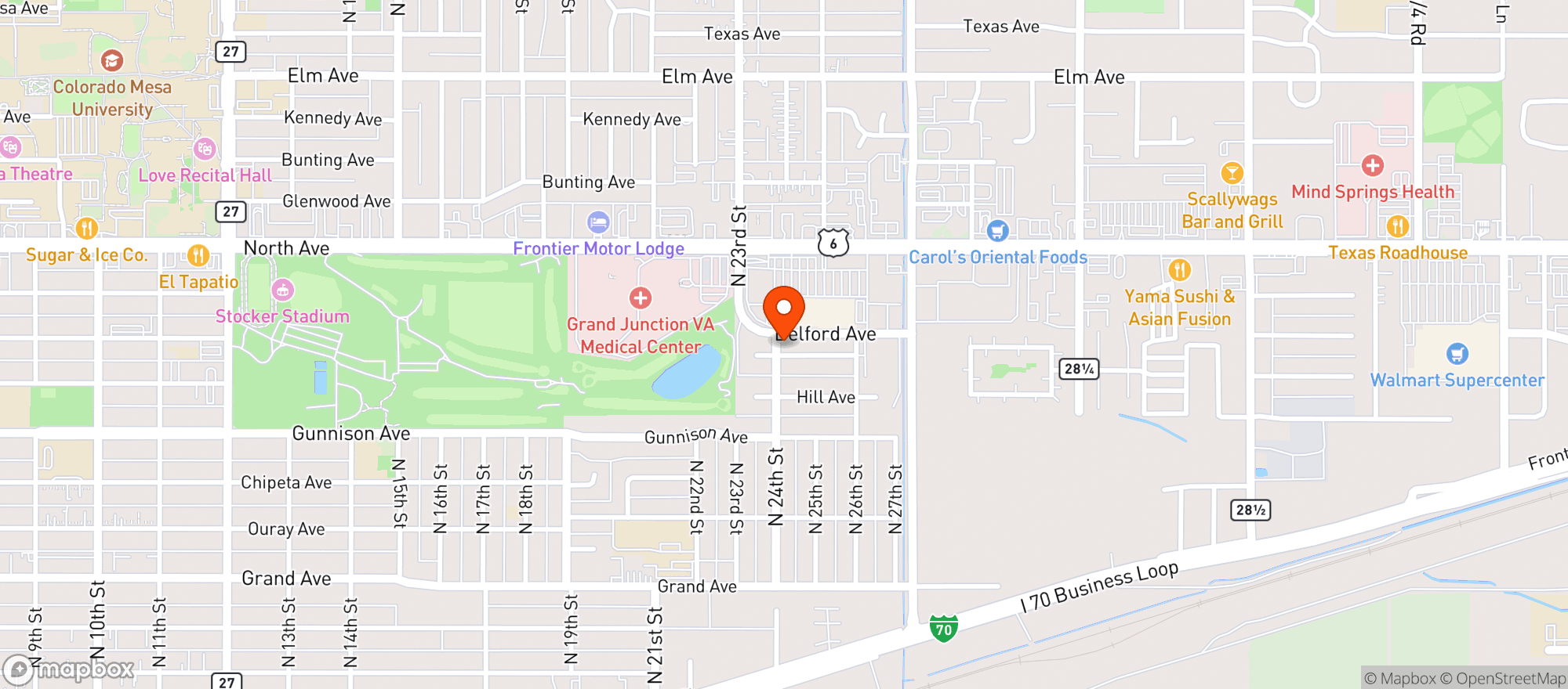 Map showing Teller Arms Liquor
