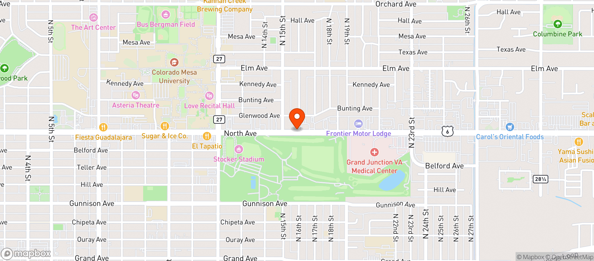 Map showing Petes Beer & Liquor