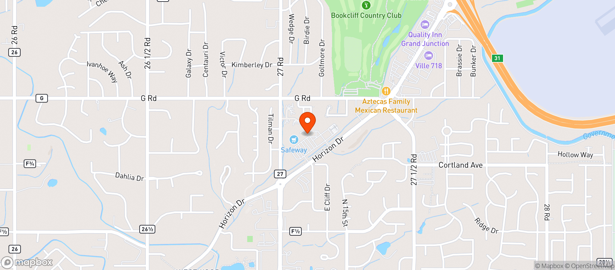 Map showing Country Club Liquors - Grand Junction