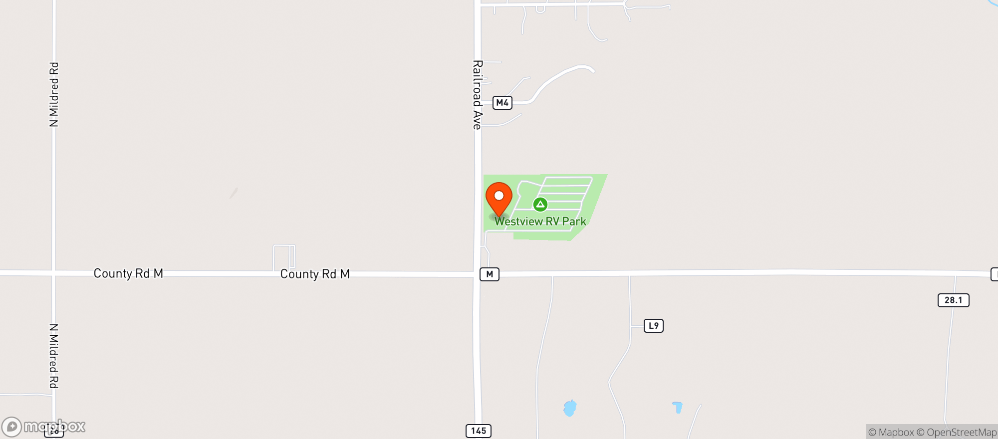 Map showing Westview RV Resort