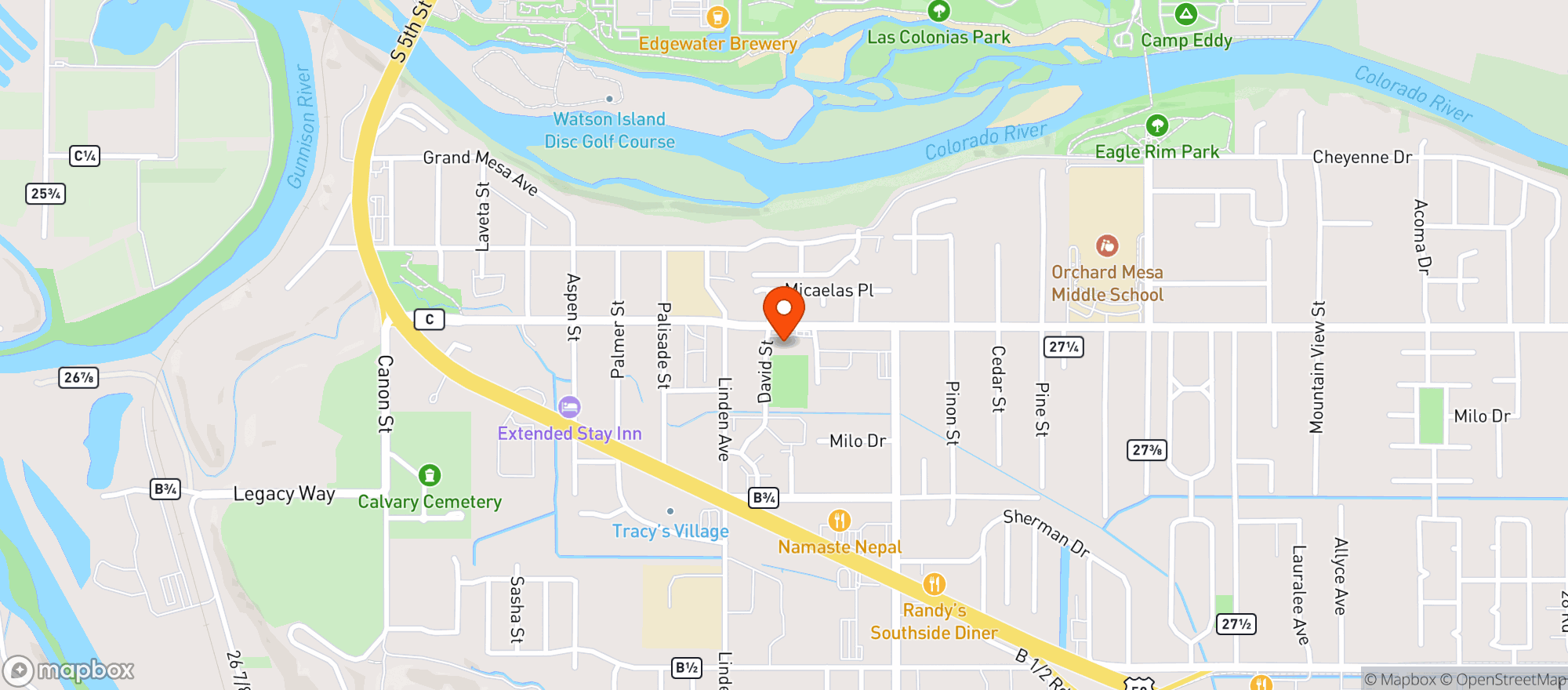 Map showing Jack Rabbit Liquor