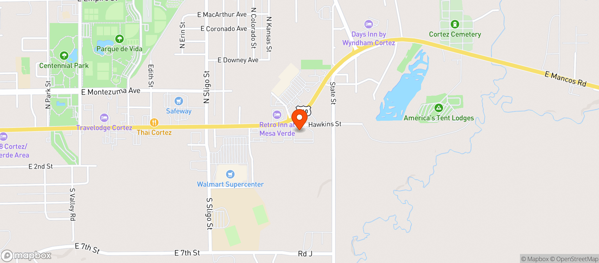 Map showing Baymont Inn & Suites Cortez