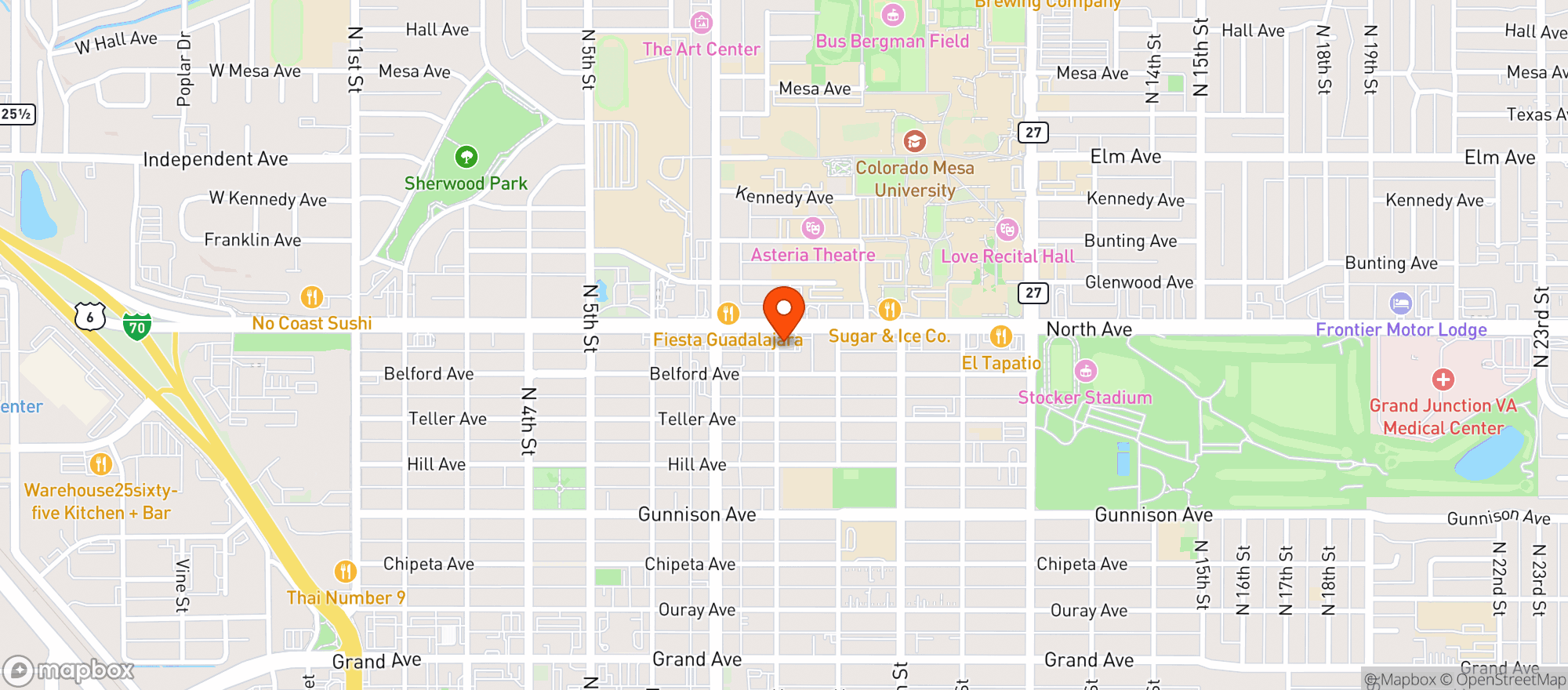 Map showing North Avenue Liquor