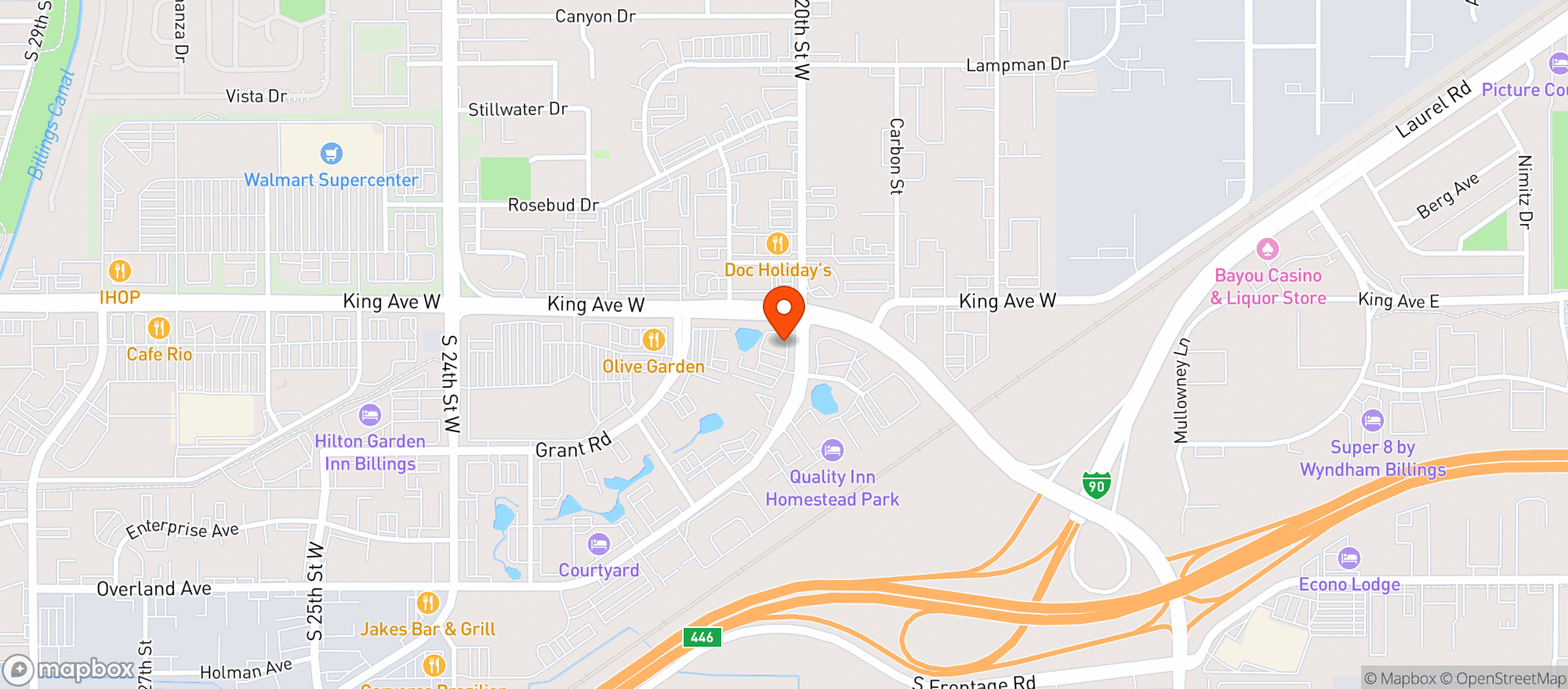 Map showing Outback Steakhouse