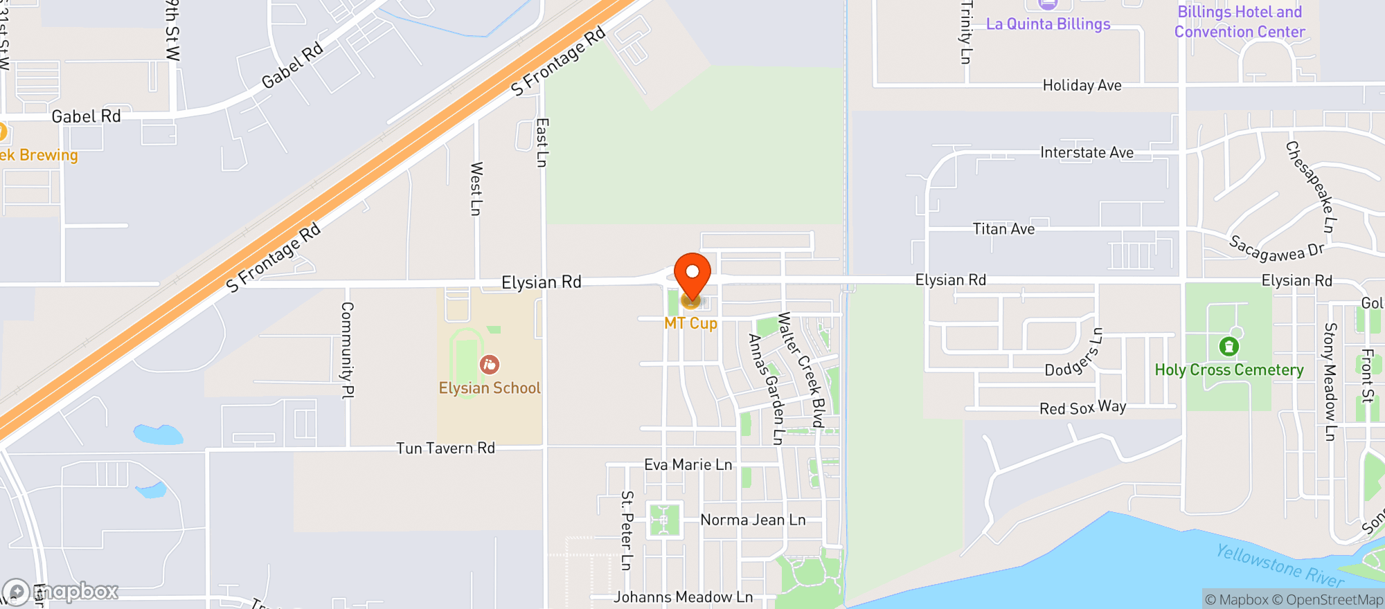 Map showing MT Cup