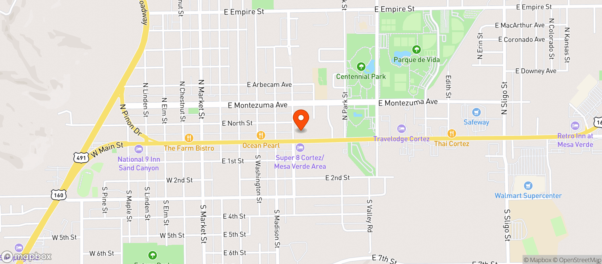 Map showing CITY MARKET #408