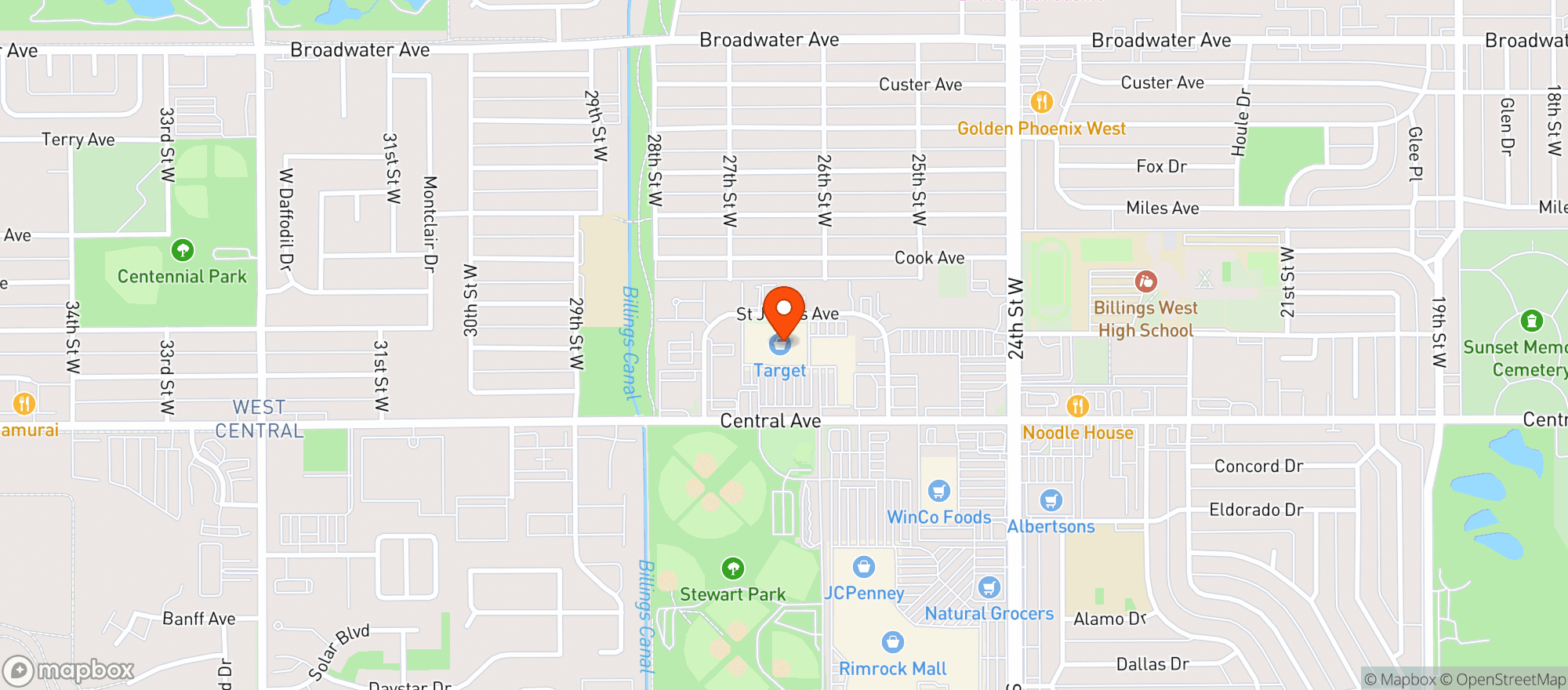 Map showing Target