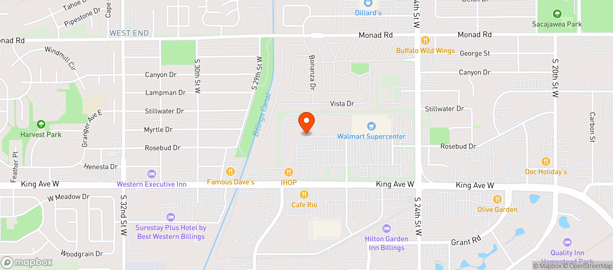 Map showing World Market Billings