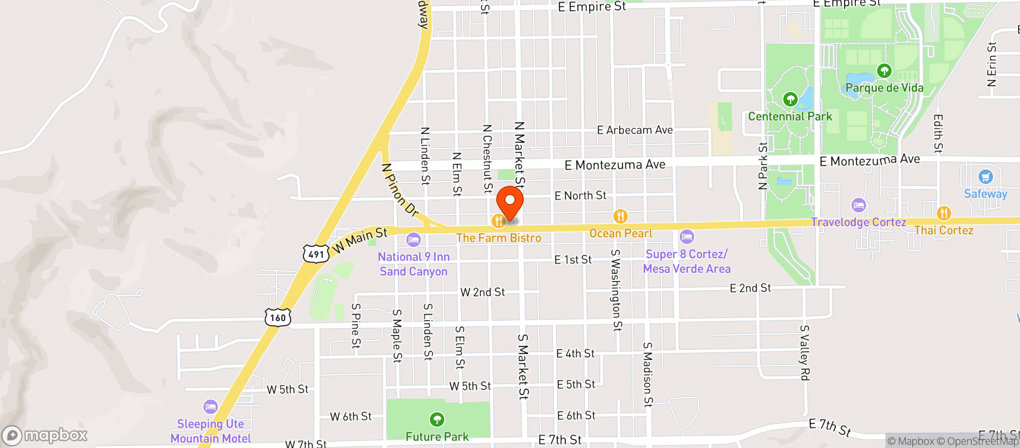 Map showing Stonefish Sushi & More