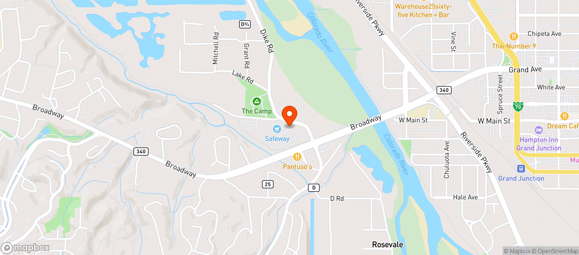 Map showing Redlands Liquor